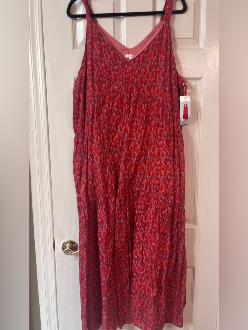 NWT Joie Red Patterned Sleeveless Midi Dress